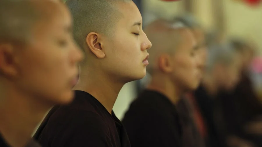 monks meditating