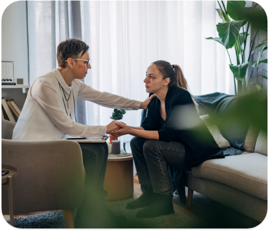 A psychologist in a discussion with their client