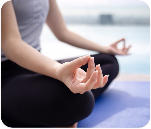 A person meditating