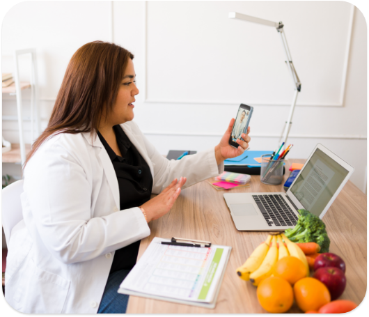 A doctor on a telehealth call with a patient