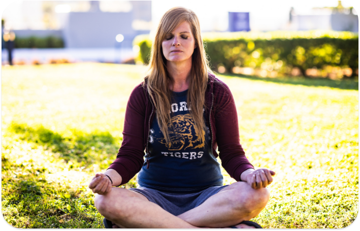 A person meditating