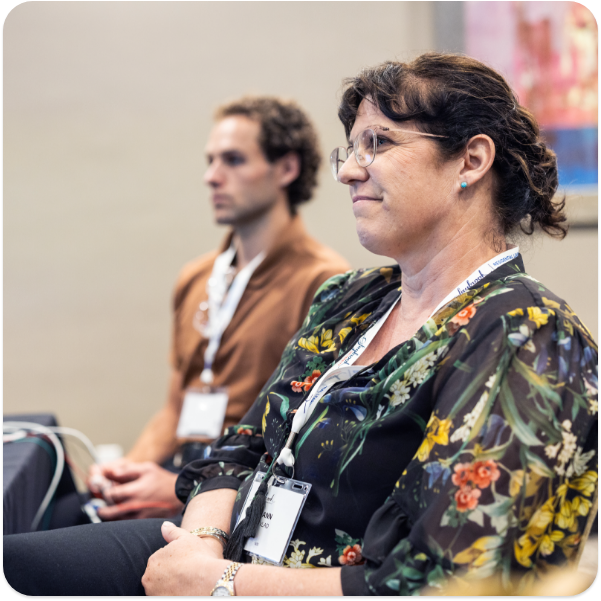 Students attending a conference