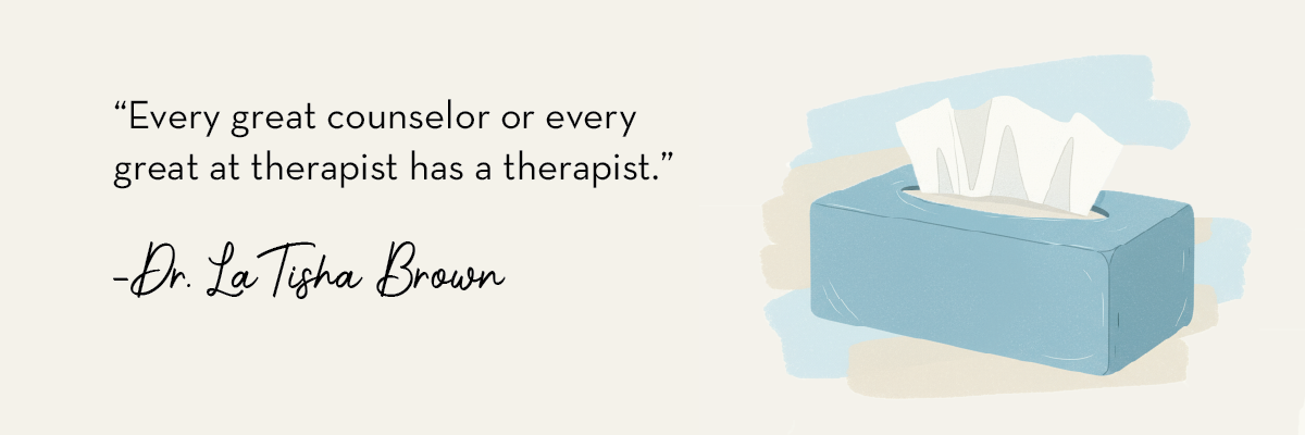 Bull quote next to an illustration of a box of tissues.